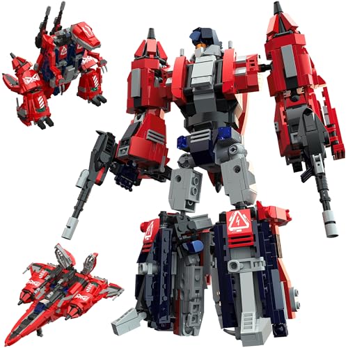 Sillbird Technik 3-in-1 Roboter Bausatz, verwandelbares Spielzeugset, Mech Dinosaurier und Kampfjet, kreative Geschenke für Erwachsene, Jungen und Fans, kein Neuaufbau (1128 Teile) von Sillbird