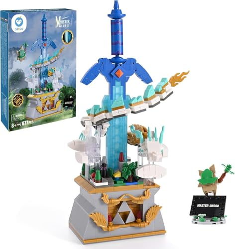 Sillbird Master Schwert Baukasten mit Drache, Hyrule Sammlung Display Modell für Spielefans, leuchtender Klemmbausteinen Meisterschwert, Ideen Geschenke für Kinder ab 8 Jahren (677 Stück) von Sillbird