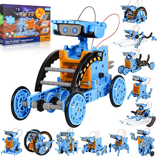 Sillbird Solar Roboter Kinder Spielzeug ab 8 Jahre, 12-in-1 Solar- und batteriebetriebener Motor mit Doppelantrieb, 190 Stücke Lernspielzeug Geschenk für Jungen Mädchen ab 8 9 10+ Jahren von Sillbird