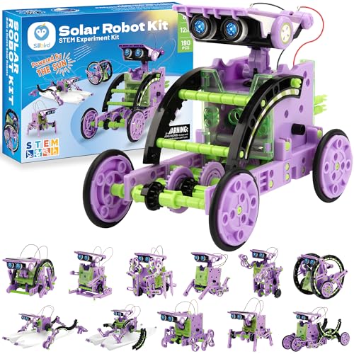 Sillbird Solar Roboter Bausatz für Jungen, 12-in-1 Mint Lernspielzeug für Kinder ab 8 Jahren, DIY Geschenkidee für Geburtstag und Weihnachten, 190 Teilen von Sillbird