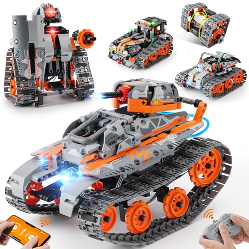 Sillbird Technic Ferngesteuert Bauspielzeug für Kinder, 5-in-1 RC Roboter Ferngesteuert & App mit LED-Licht, Kreative Geburtstagsgeschenk für Kinder/Jungen/Mädchen 8 9 10 12+ (554 Teile) von Sillbird