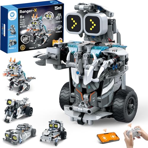 Sillbird Technik Roboter Kinder für Jungen, 5 in 1 Drache/Roboter/Motorrad Programmierbares Bauspielzeug mit Ferngesteuert & App，Kreatives Geschenk für Kinder ab 8+ Jungen Mädchen (646 Stück) von Sillbird