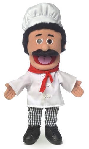 Chef Luigi von Silly Puppets | 40 cm Handpuppe für Kinder | Mit Beweglichem Mund Und Armen | Abnehmbare Handwaschbare Kleidung von Silly Puppets