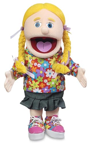 Cindy von Silly Puppets | 40 cm Handpuppe für Kinder | Mit Beweglichem Mund Und Armen | Abnehmbare Handwaschbare Kleidung von Silly Puppets