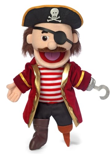 Pirate von Silly Puppets | 40 cm Handpuppe für Kinder | Mit Beweglichem Mund Und Armen | Abnehmbare Handwaschbare Kleidung von Silly Puppets