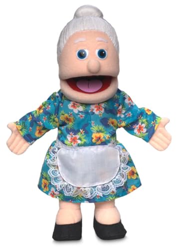 Granny Peach von Silly Puppets | 40 cm Handpuppe für Kinder | Mit Beweglichem Mund Und Armen | Abnehmbare Handwaschbare Kleidung von Silly Puppets