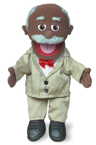 Pops Schwarz von Silly Puppets | 40 cm Handpuppe für Kinder | Mit Beweglichem Mund Und Armen | Abnehmbare Handwaschbare Kleidung von Silly Puppets