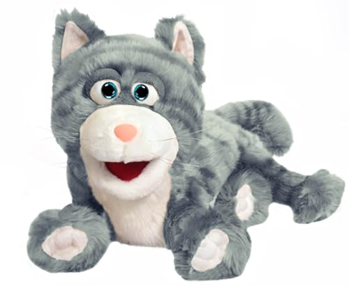 Silly Kitty Handpuppe Katze, graues Fell, 40 cm von Silly Puppets