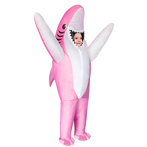 Silom Aufblasbares Kostüm kinder Hai Halloween Kostüm Kinder Kostüme Karneval Fancy Kleid für Halloween Kleid Lustige Anzug Cosplay Party Aquarienaktivitäten Partys Strand(Pink Hai) von Silom