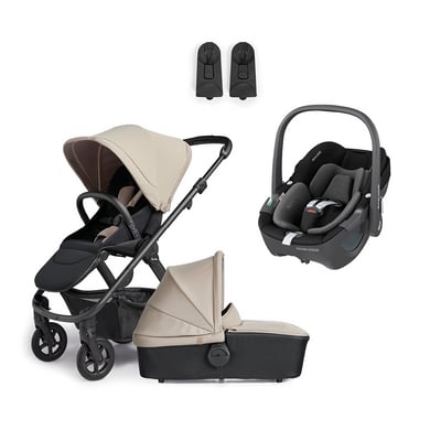 Silver Cross Kombikinderwagen Tide Sage Beige inklusive MAXI COSI Babyschale Pebble 360 Essential Black von Silver Cross