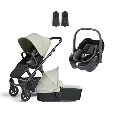 Silver Cross Kombikinderwagen Tide Sage Grün inklusive MAXI COSI Babyschale Pebble 360 Essential Black von Silver Cross