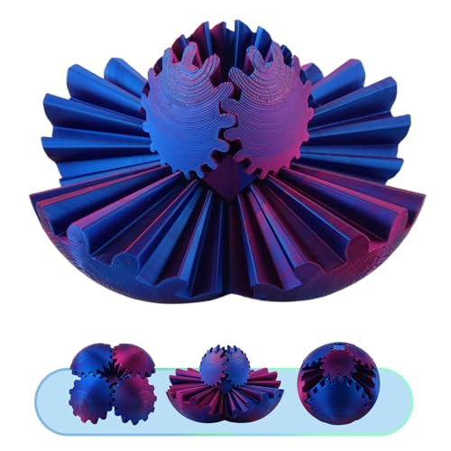 SilverChry 3D Gear Ball, Gear Ball 3D Gedrucktes Fidget Spielzeug, Drehbare Zahnradkugel, Zahnrad Kugel, Steampunk Whirling Wonder Gear Ball, Stressabbau-Spielzeug für Kinder Und Erwachsener. von SilverChry