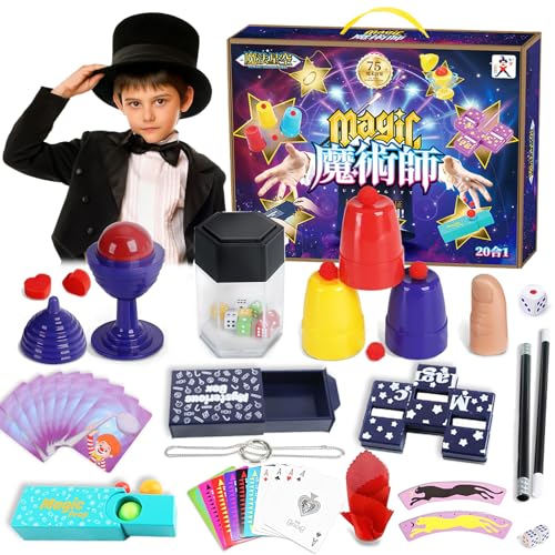 SilverChry Zauberkasten, 75 Sorten Zaubern, Zauberkoffer Kinder, Zauber Set Kinder ab 6, Zauberkiste mit Vielen Utensilien Anleitungen, Magic Box, Magic Zauberkasten von SilverChry
