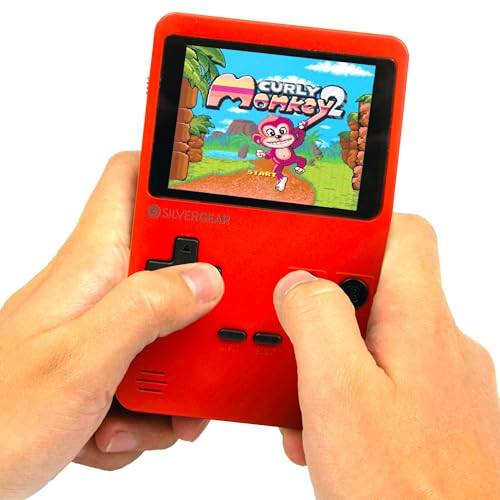 Silvergear® Analogue Pocket Konsole Retro | mit 240 Klassichen Spielen l Handheld Spielekonsole l Mini Game Konsole l Tragbare Retro Videospielekonsole | 12,5x8x2,3 cm | Rot von Silvergear