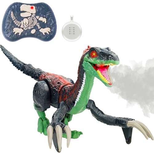 Silvergear® RC Dino Spielzeug | Dinosaurier Spielzeug | Realistische Bewegungen, Licht-, Sound- und Raucheffekte | Elektrischer Dino Therizinosaurus | 46x21,5x18,5 cm | Grün von Silvergear