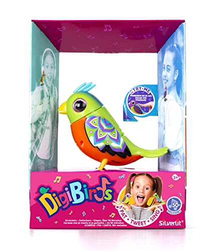 Silverlit DIGIBIRDS 88600 Single Pack by, interaktiver Vogel, pfeift und singt, reagiert auf Berührung und Stimme, Kinderspielzeug, zufälliges Muster, ab 5 Jahren von Silverlit