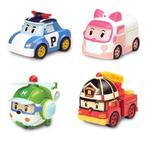 Robocar Poli Diecasting Set : Poli, Roy, Amber, Helly (Non-transformer) by Silverlit von SilverLit