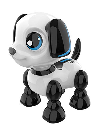 Silverlit YCOO 88524 ROBO HEADZ UP Hund by, Welpen Roboter, Ton- und Lichteffekte, Roboter für Kinder, multidirektionale Steuerung, 13 cm, schwarz und weiß, ab 3 Jahren von Silverlit