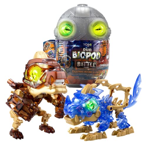 YCOO – Biopod Battle Duo Pack – Elektronische Dinosaurier-Kreatur zum Bauen – Sound- und LED-Lichteffekte - 4 Kreaturen - Batterien im Lieferumfang enthalten - Spielzeug für Kinder - ab 5 Jahren von Silverlit