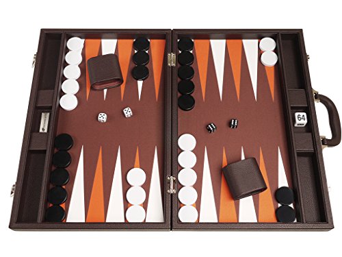 Silverman 48 x 64 cm Premium Backgammon Set - Dunkelbraun von Silverman & Co.