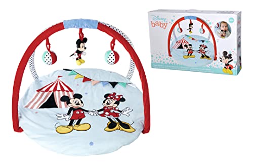 Disney - Mickey & Minnie Spielmatte, Spielteppich, 57 x 13 x 37 cm, Durchmesser 90 cm, Mehrfarbig von Simba