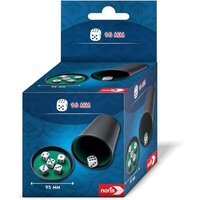 Noris 606152776 - Würfelbecher Set mit 6 Würfeln, Kunststoff-Würfelbecher mit Filzeinlage von Simba Toys