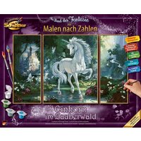 Schipper 609260866 - Malen nach Zahlen, Einhorn im Zauberwald, Triptychon, 50 x 80 cm von Simba Toys