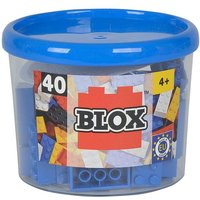 Simba 104118881 - Blox Steine in Dose, Konstruktionsspielzeug, 40, blau von Simba Toys