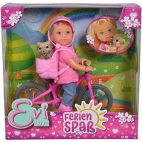 Simba 105733273 - Evi Love Holiday Bike, Puppe mit Fahrrad und Hund von Simba Toys
