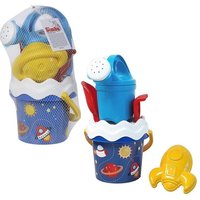 Simba 107114607 - Space Baby-Eimergarnitur, (Eimer 11cm), 6-teilig, Sandspielzeug von Simba Toys