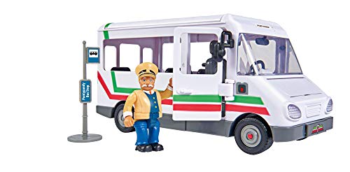 Simba 109251073 - Feuerwehrmann Sam Trevors Bus, mit Trevor Figur, mit Crashfunktion, Türen und Dach zum Öffnen, 21cm, für Kinder ab 3 Jahren von Simba