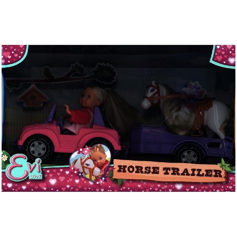 Simba - Evi's Love "Geländewagen mit Pferdeanhänger", inklusive Zubehör von Simba Toys