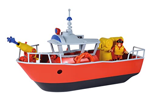 Simba - Feuerwehrmann Sam Titan Feuerwehrboot 32 cm mit Sam Actionfigur ab 3 Jahren von Simba