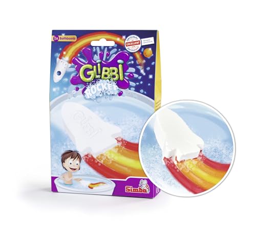 Simba 105953541 - Glibbi Rocket, Badewannenspielzeug, bunter Schaum für die Badewanne, Badebombe, Rakete, Badespaß, ab 3 Jahren von Simba