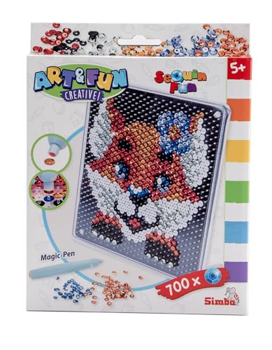 Art und Fun Sequin Fuchs, Platte 18x18cm, 700 Sequins, Stift, ab 5 Jahre Art und Fun Sequin Fuchs, Platte 18x18cm, 700 Sequins, Stift, ab 5 Jahre von Simba