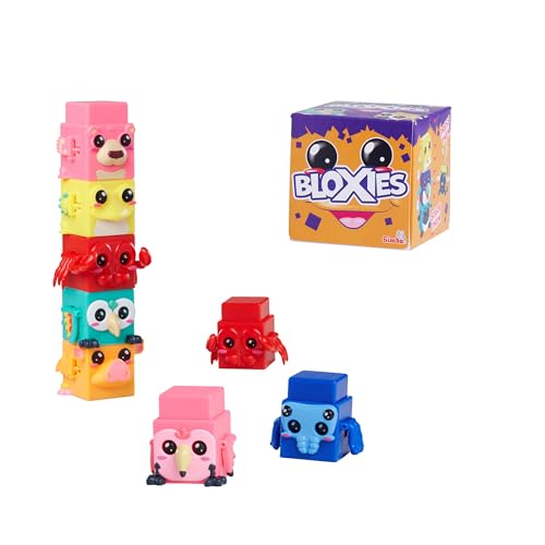 Bloxies Figur (1 Stck.) - Serie II, 4,5cm Tier-Bausteine zum Stapeln und Sammeln mit Bewegungseffekt, Spielzeug für Kinder ab 3 Jahre, Auswahl per Zufallsprinzip von Simba