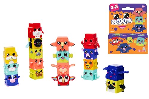 Bloxies Figur (2 Stck.) - Serie II, 4,5cm Tier-Bausteine zum Stapeln und Sammeln mit Bewegungseffekt, Spielzeug für Kinder ab 3 Jahre, Auswahl per Zufallsprinzip von Simba