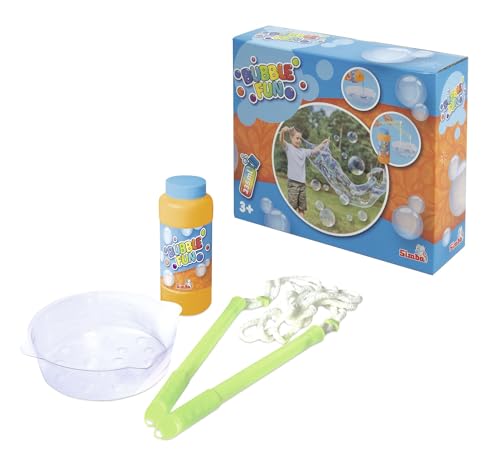 Bubble Fun Seifenblasen-Lasso, Riesenseifenblasen, 2X Kunststoff Griffe, je 23cm, 235ml Lauge, Schale, ab 3 Jahren Bubble Fun Seifenblasen-Lasso, Riesenseifenblasen, 2X Kunststoff Griffe, je 23cm, 235ml Lauge, Schale, ab 3 Jahren von Simba
