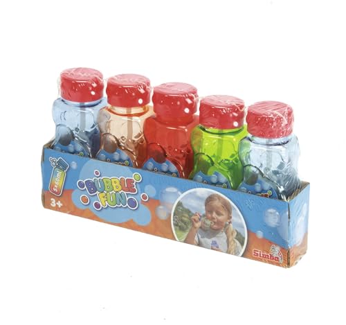 Bubble Fun Seifenblasenflasche, 5er Set, 5X 60ml Lauge, mit Seifenblasen Stab, ab 3 Jahren Bubble Fun Seifenblasenflasche, 5er Set, 5X 60ml Lauge, mit Seifenblasen Stab, ab 3 Jahren von Simba