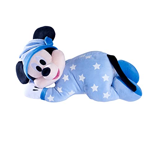 Simba 6315870350 - Disney Gute Nacht Mickey Maus, 30cm Glow in The Dark Plüsch, Micky Mouse, Babyspielzeug, Kuscheltier, Trösterchen, ab den ersten Lebensmonaten geeignet von Simba