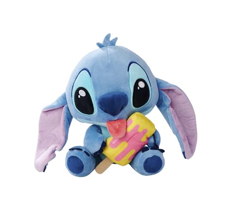 Disney Stitch mit EIS am Stiel, 25cm Plüschfigur, ab den ersten Lebensmonaten geeignet von Simba