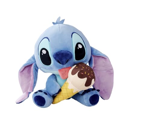 Disney Stitch mit Eiscreme, 25cm Plüschfigur, ab den ersten Lebensmonaten geeignet von Simba