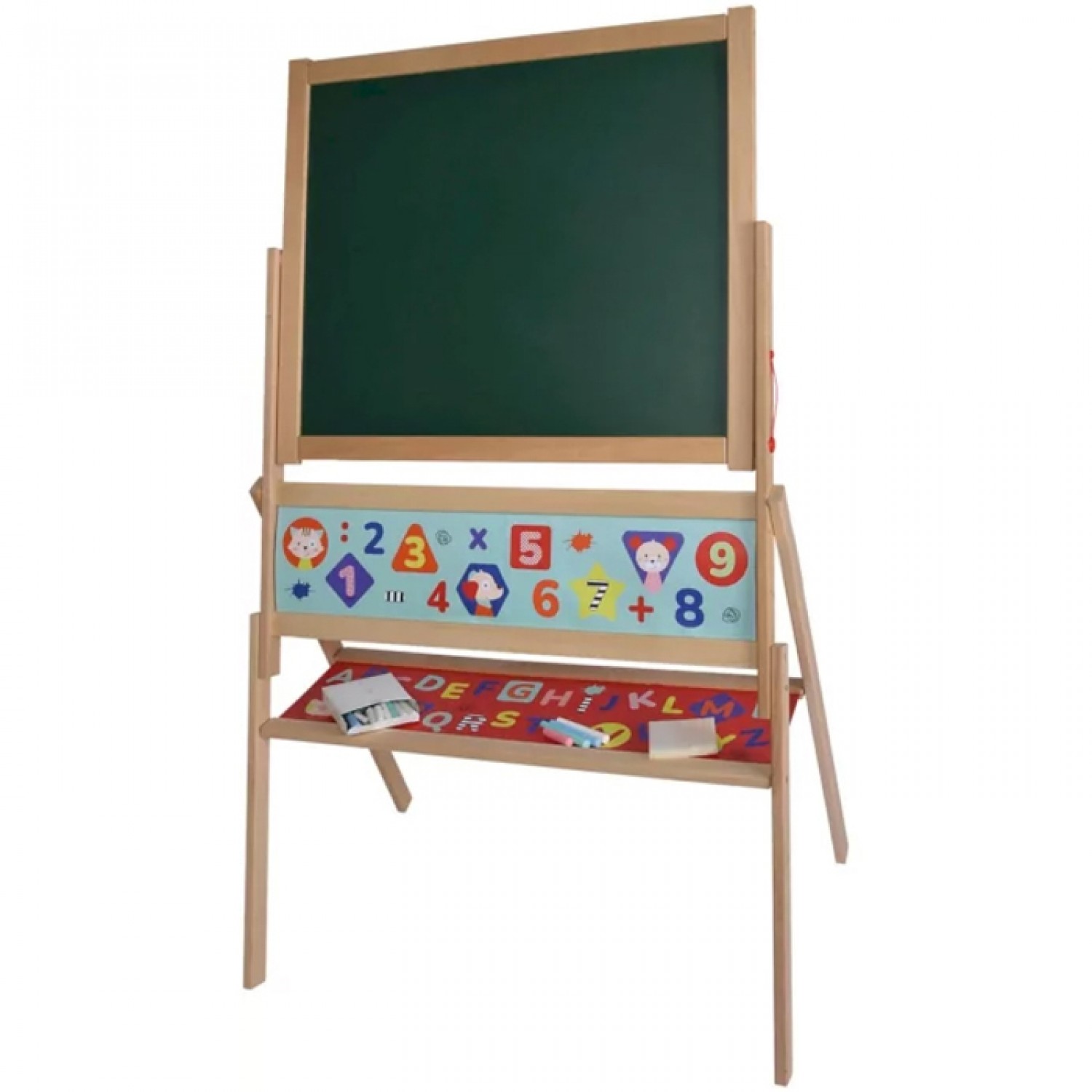 Doppelseitiges magnetisches Whiteboard mit Eichhorn-Staffelei aus Holz von Simba 66 x 110 cm Doppelseitiges magnetisches Whiteboard mit Eichhorn-Staffelei aus Holz von Simba 66 x 110 cm von Simba