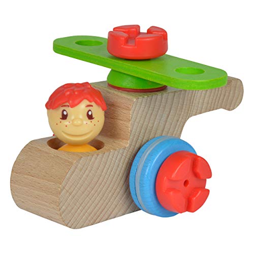 Eichhorn 100039103 - Constructor Maxi Hubschrauber, 9-tlg., Holz-Konstruktions-Set, extra große Bauteile, FSC 100% Zertifiziertes Buchenholz, Made in Germany von Simba