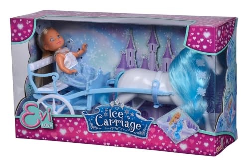 Evi Love Ice Carriage/Puppe als Prinzessin mit ihrer Kutsche und Pferd / 12cm / Für Kinder ab 3 Jahren geeignet von STEFFI LOVE