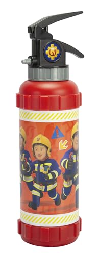 Simba 109252597 - Feuerwehrmann Sam Feuerlöscher Wasserspritzer, mit wasserfester Banderole, 27cm, Tankvolumen 620ml, Reichweite 5m, ab 3 Jahren von Simba