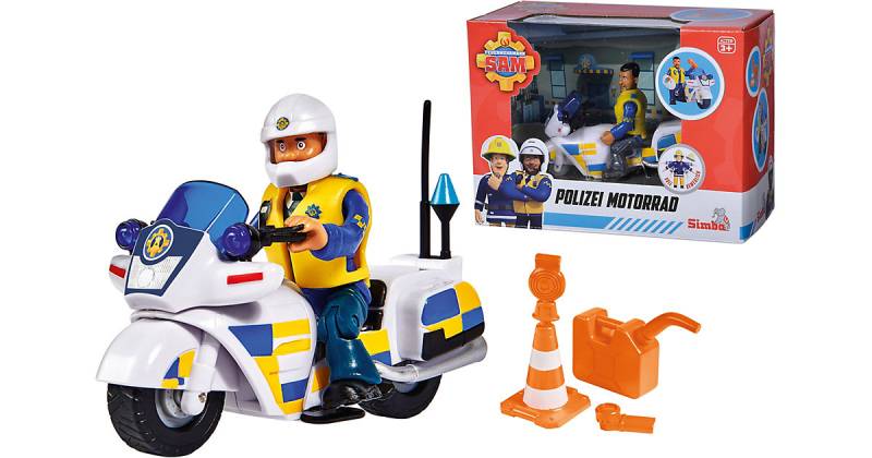 Feuerwehrmann Sam Polizei Motorrad mit Figur von Simba