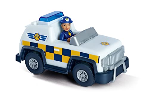 Simba 109252508 - Feuerwehrmann Sam Polizeiauto 4x4, kindliche Version, mit Figur Rose 7cm, Polizeiauto 16cm, ab 3 Jahren von Simba