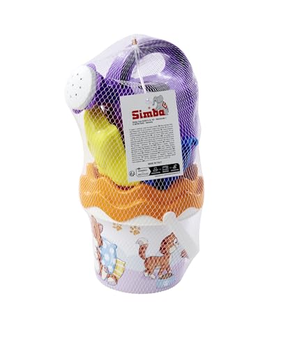 Katze Baby Eimergarnitur, 6 Teile, Eimer, Sieb, Sandform, Schaufel, Rechen, Gießer, H:11cm, D:14cm Katze Baby Eimergarnitur, 6 Teile, Eimer, Sieb, Sandform, Schaufel, Rechen, Gießer, H:11cm, D:14cm von Simba