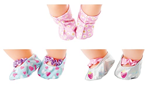 Simba 105560017 - New Born Baby Schuhset, 3 Paar, Puppenkleidung, Stoffschuhe, für 30-43cm Puppen, Ballerinas, Stiefel, ab 3 Jahren Simba 105560017 - New Born Baby Schuhset, 3 Paar, Puppenkleidung, Stoffschuhe, für 30-43cm Puppen, Ballerinas, Stiefel, ab 3 Jahren von Simba